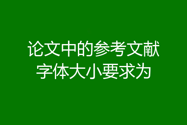论文中的参考文献字体大小要求为