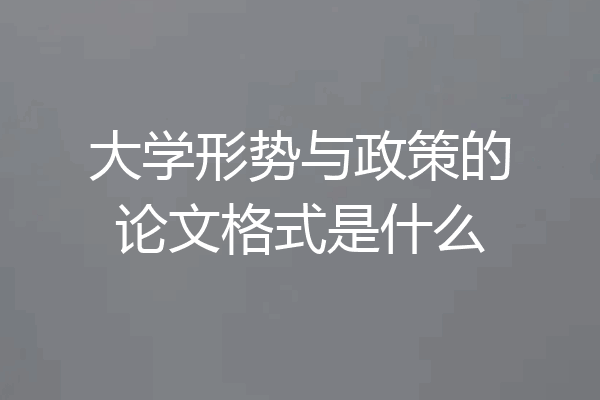 大学形势与政策的论文格式是什么