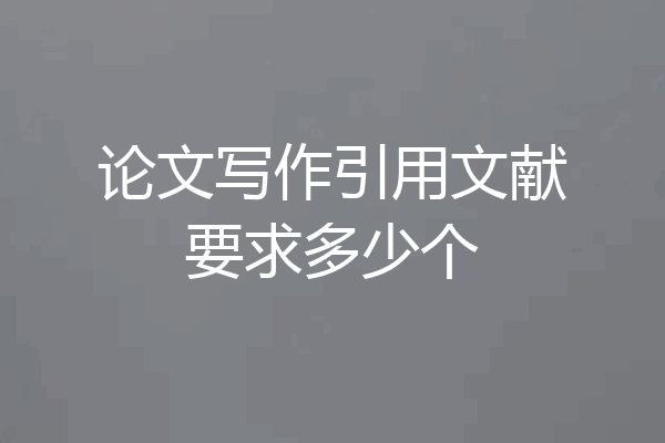 论文写作引用文献要求多少个