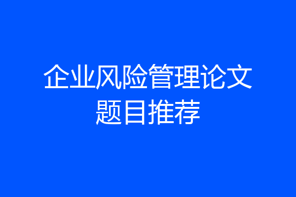 企业风险管理论文题目推荐