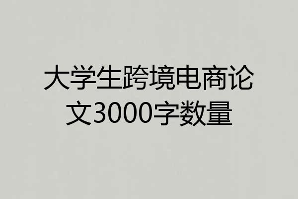 大学生跨境电商论文3000字数量