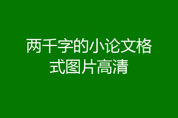两千字的小论文格式图片高清