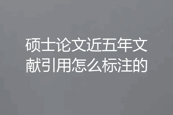 硕士论文近五年文献引用怎么标注的