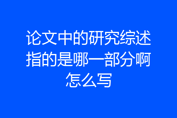 论文中的研究综述指的是哪一部分啊怎么写