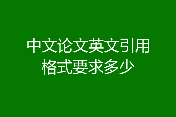 中文论文英文引用格式要求多少