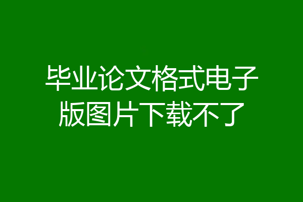 毕业论文格式电子版图片下载不了