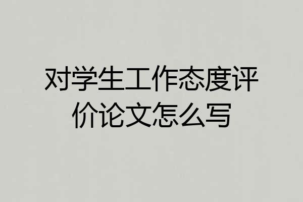 对学生工作态度评价论文怎么写