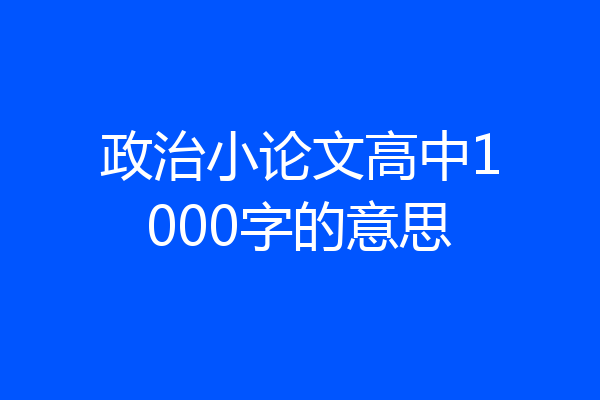 政治小论文高中1000字的意思