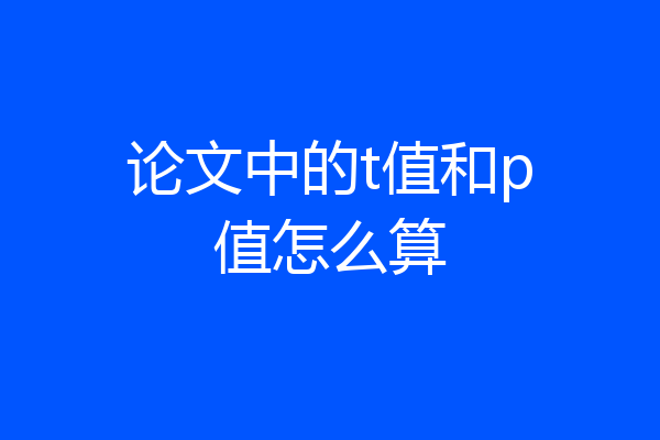 论文中的t值和p值怎么算