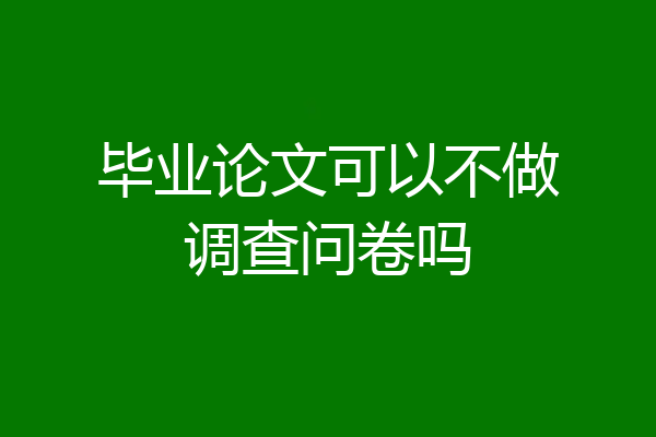 毕业论文可以不做调查问卷吗