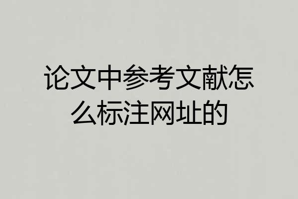 论文中参考文献怎么标注网址的