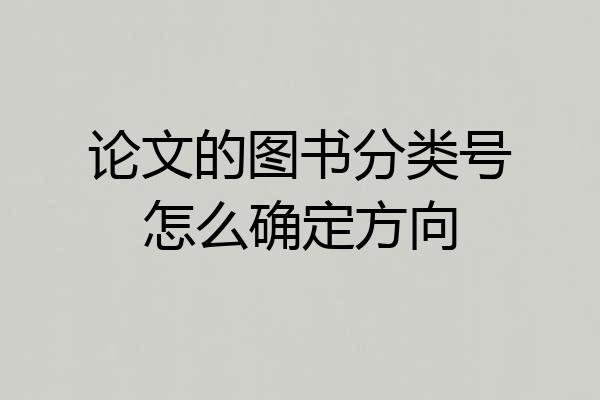 论文的图书分类号怎么确定方向