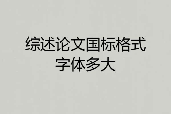 综述论文国标格式字体多大
