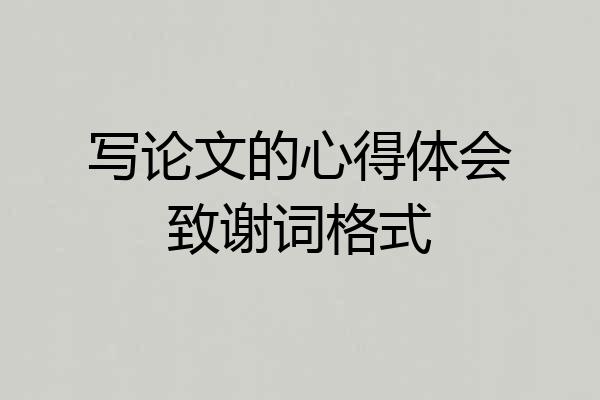 写论文的心得体会致谢词格式