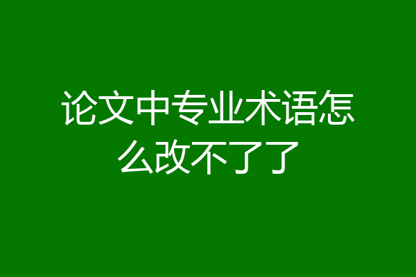 论文中专业术语怎么改不了了