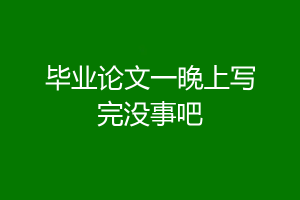 毕业论文一晚上写完没事吧
