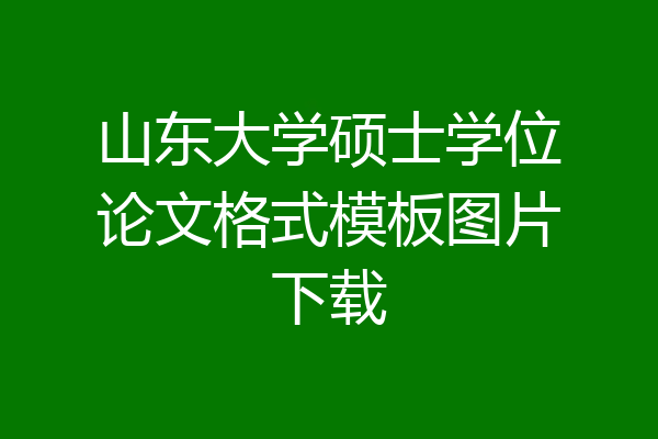 山东大学硕士学位论文格式模板图片下载