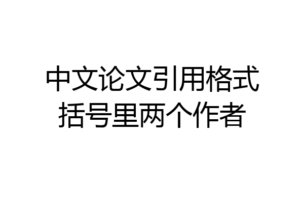 中文论文引用格式括号里两个作者