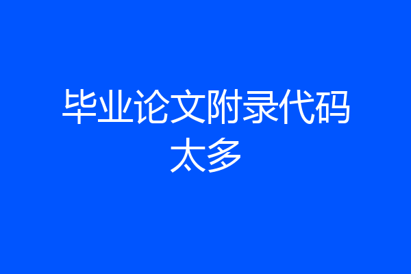 毕业论文附录代码太多