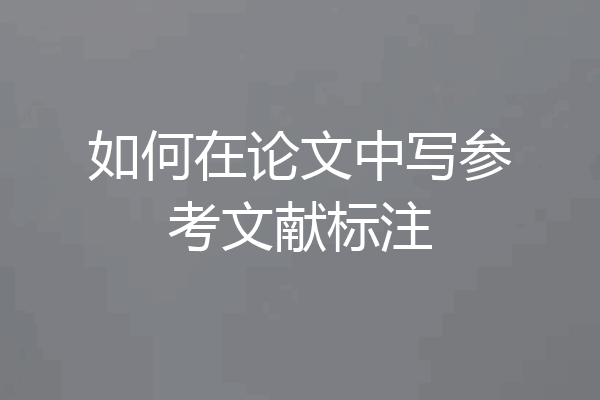 如何在论文中写参考文献标注