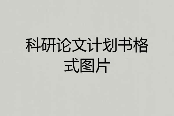 科研论文计划书格式图片