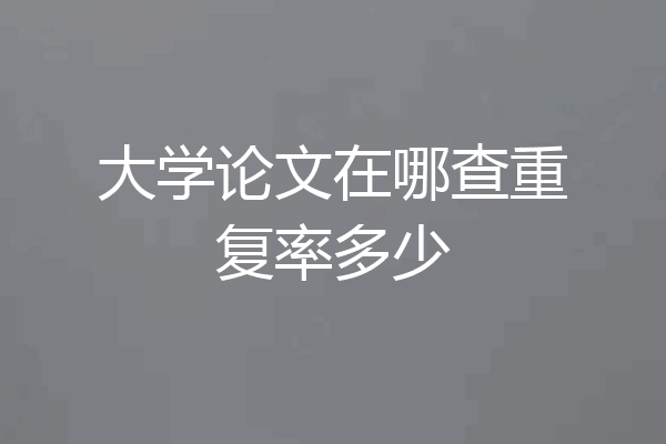 大学论文在哪查重复率多少
