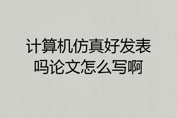 计算机仿真好发表吗论文怎么写啊