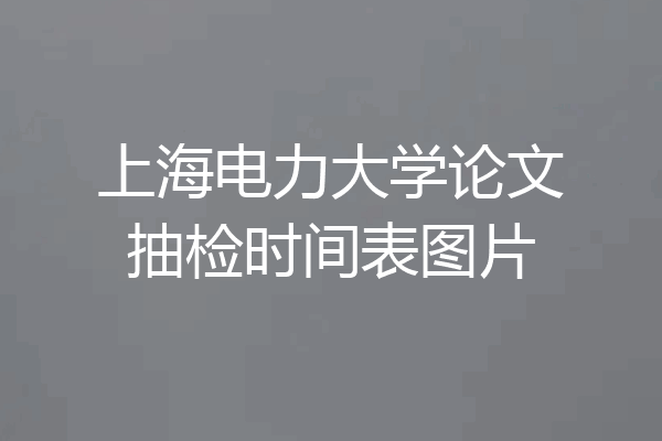 上海电力大学论文抽检时间表图片