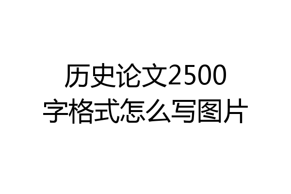 历史论文2500字格式怎么写图片