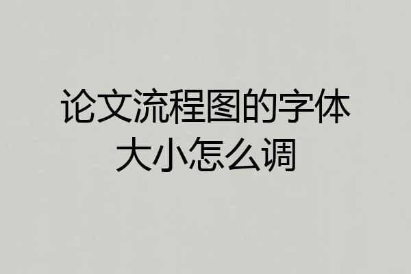 论文流程图的字体大小怎么调