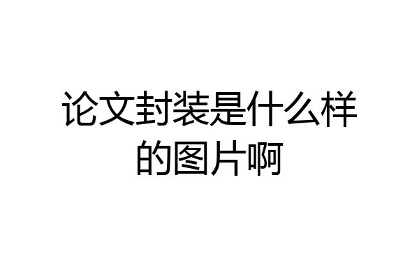 论文封装是什么样的图片啊