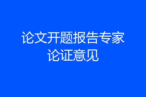 论文开题报告专家论证意见