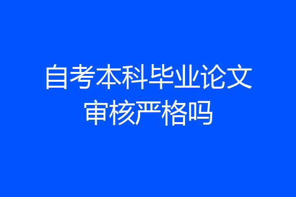 自考本科毕业论文审核严格吗