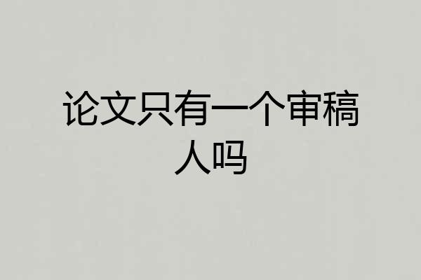 论文只有一个审稿人吗