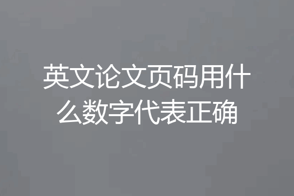 英文论文页码用什么数字代表正确