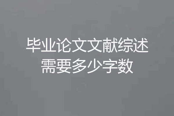 毕业论文文献综述需要多少字数