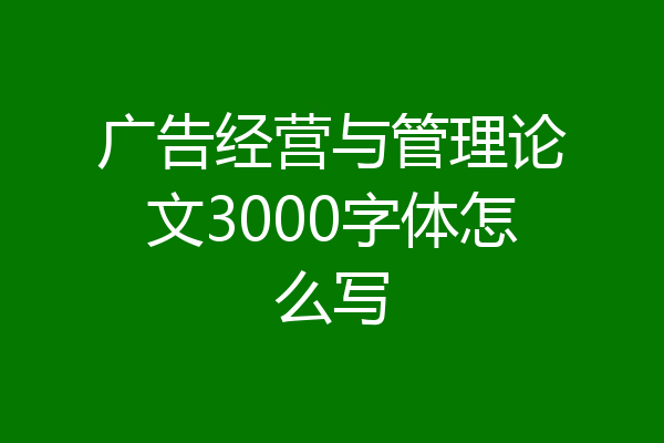 广告经营与管理论文3000字体怎么写