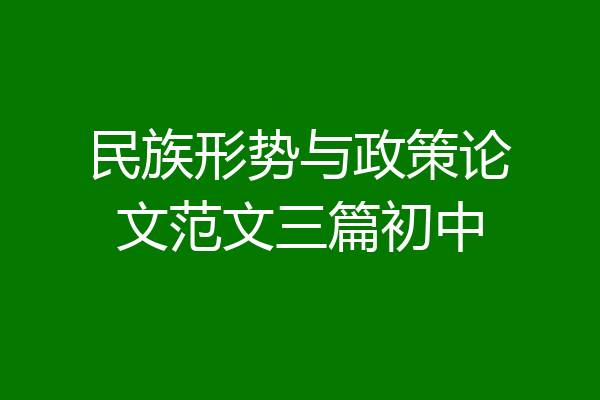 民族形势与政策论文范文三篇初中