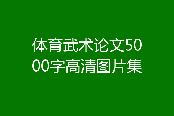 体育武术论文5000字高清图片集