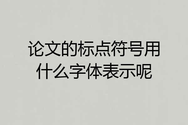 论文的标点符号用什么字体表示呢