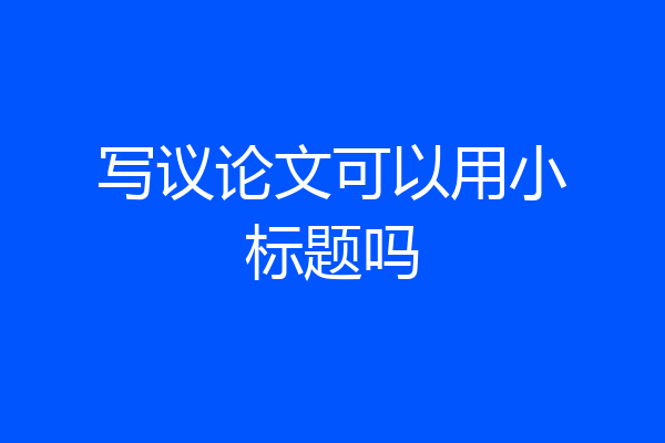 写议论文可以用小标题吗