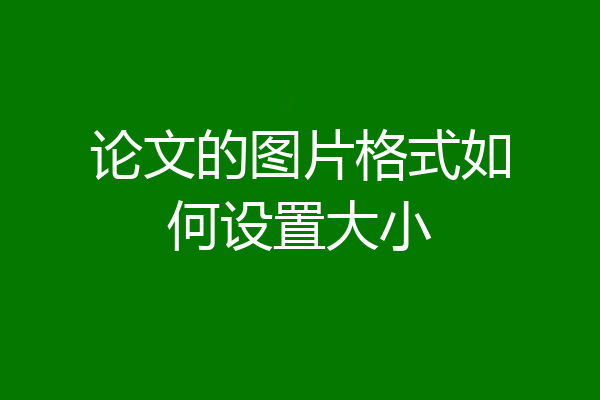 论文的图片格式如何设置大小