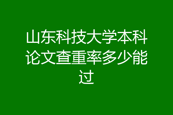 山东科技大学本科论文查重率多少能过