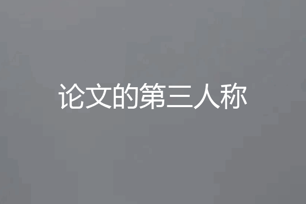 论文的第三人称