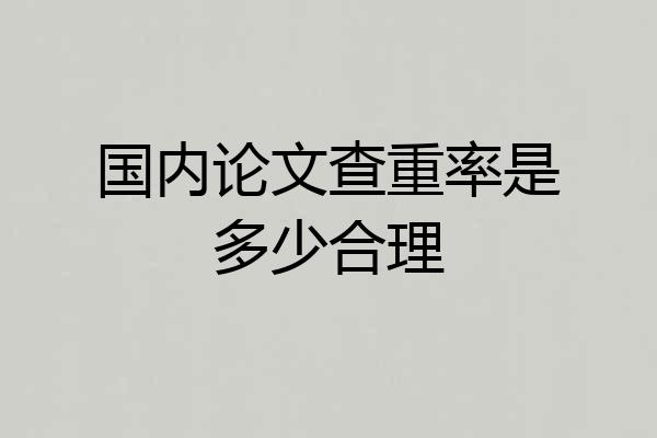 国内论文查重率是多少合理