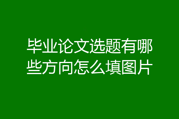 毕业论文选题有哪些方向怎么填图片