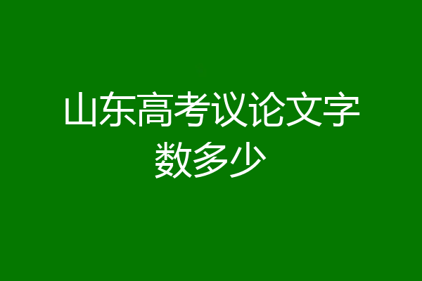 山东高考议论文字数多少