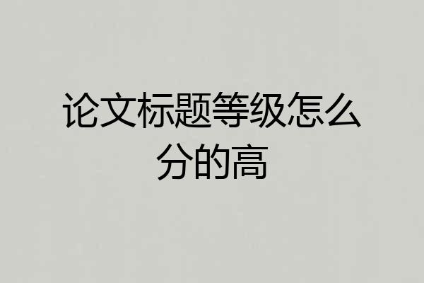 论文标题等级怎么分的高
