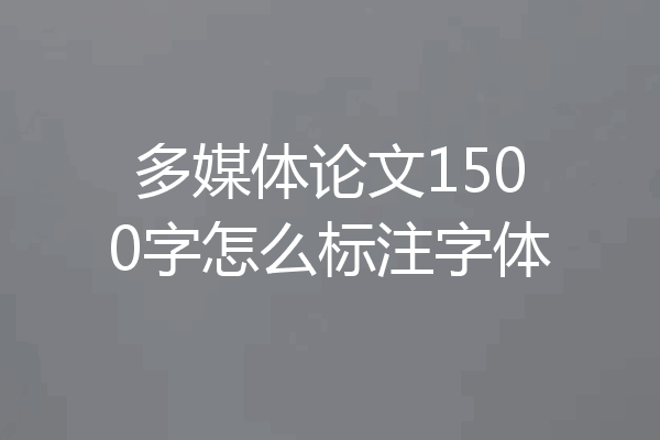 多媒体论文1500字怎么标注字体