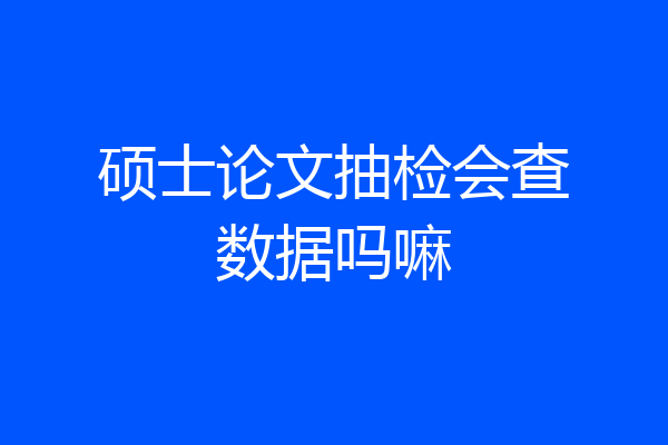 硕士论文抽检会查数据吗嘛